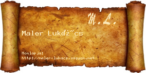 Maler Lukács névjegykártya